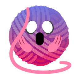 face screaming in fear and yarn