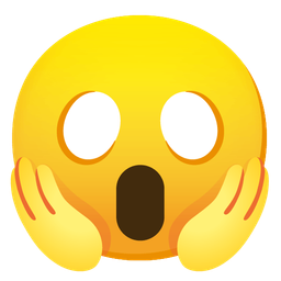 face screaming in fear and yellow heart