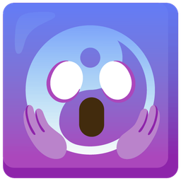 face screaming in fear and yin yang