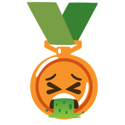 face vomiting and 3rd place medal