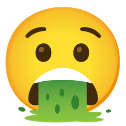 face vomiting and anguished face