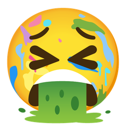 face vomiting and artist palette