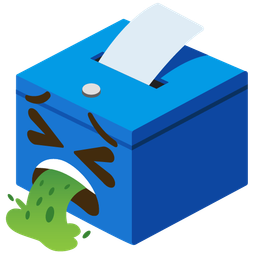face vomiting and ballot box with ballot