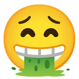 Face vomiting and Beaming face with smiling eyes