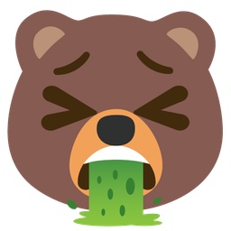 face vomiting and bear