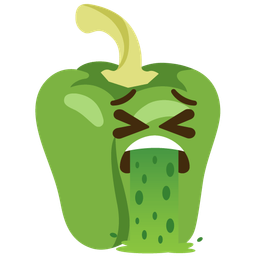 face vomiting and bell pepper