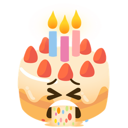 face vomiting and birthday cake