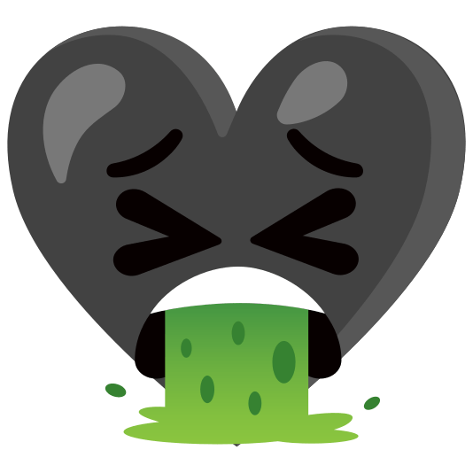 Face vomiting and Black heart