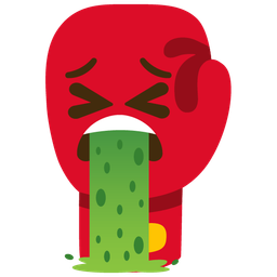 face vomiting and boxing glove