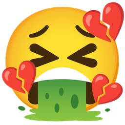 face vomiting and broken heart