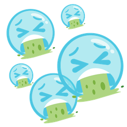 face vomiting and bubbles