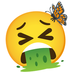 face vomiting and butterfly