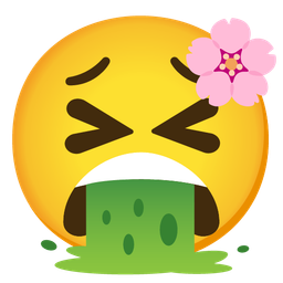 face vomiting and cherry blossom