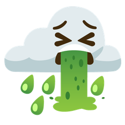 face vomiting and cloud with rain