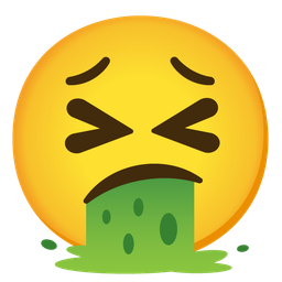 face vomiting and confused face