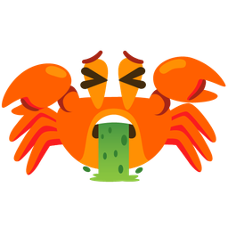 face vomiting and crab