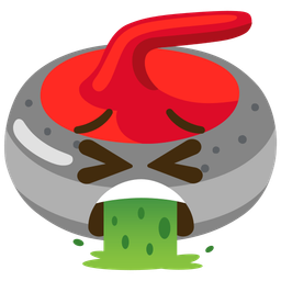 face vomiting and curling stone