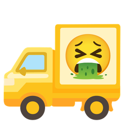 face vomiting and delivery truck