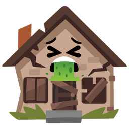 face vomiting and derelict house