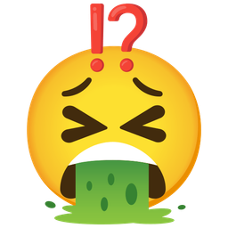 face vomiting and exclamation question mark