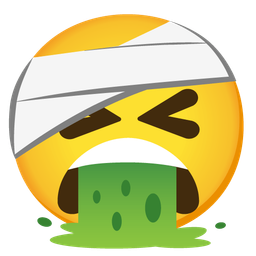 face vomiting and face with head-bandage