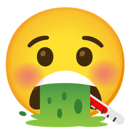 face vomiting and face with thermometer