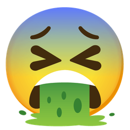 face vomiting and fearful face