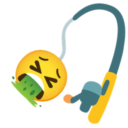 face vomiting and fishing pole
