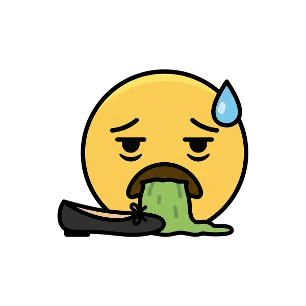 Face vomiting and Flat shoe