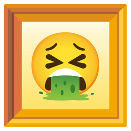 face vomiting and framed picture