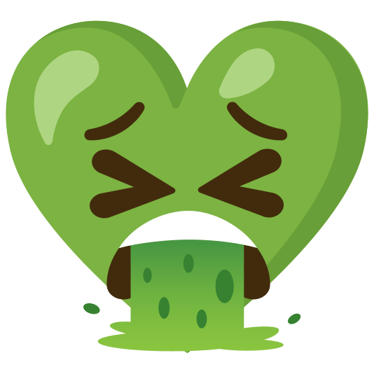 Face vomiting and Green heart