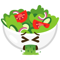 face vomiting and green salad