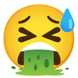 Face vomiting and Grinning face with sweat