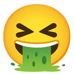 Face vomiting and Grinning squinting face