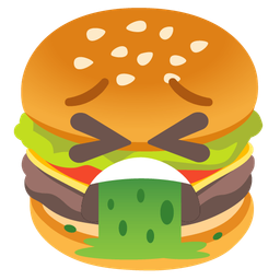 face vomiting and hamburger