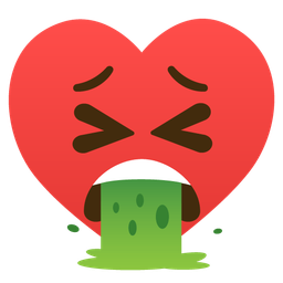 face vomiting and heart suit