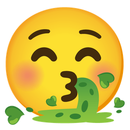 Face vomiting and Kissing face with closed eyes