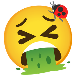 face vomiting and lady beetle