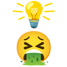 face vomiting and light bulb