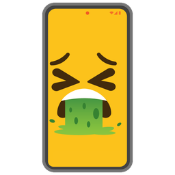 face vomiting and mobile phone