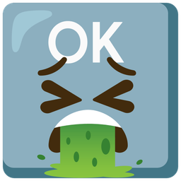 face vomiting and OK button