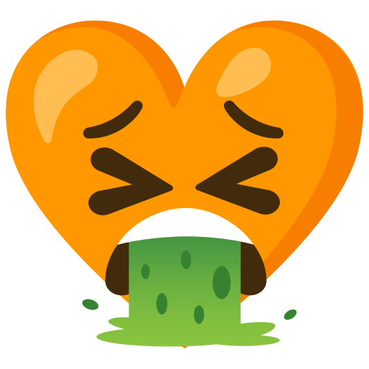 Face vomiting and Orange heart