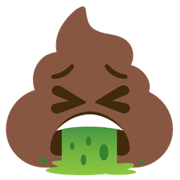 face vomiting and pile of poo