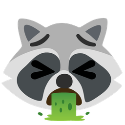 face vomiting and raccoon