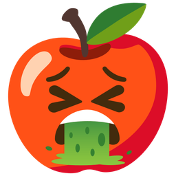 face vomiting and red apple