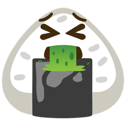 face vomiting and rice ball