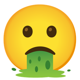 face vomiting and slightly frowning face