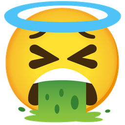 Face vomiting and Smiling face with halo