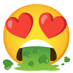 Face vomiting and Smiling face with heart-eyes