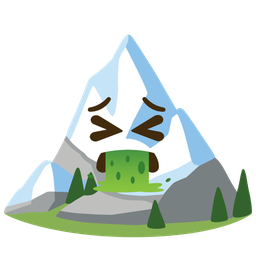 face vomiting and snow-capped mountain